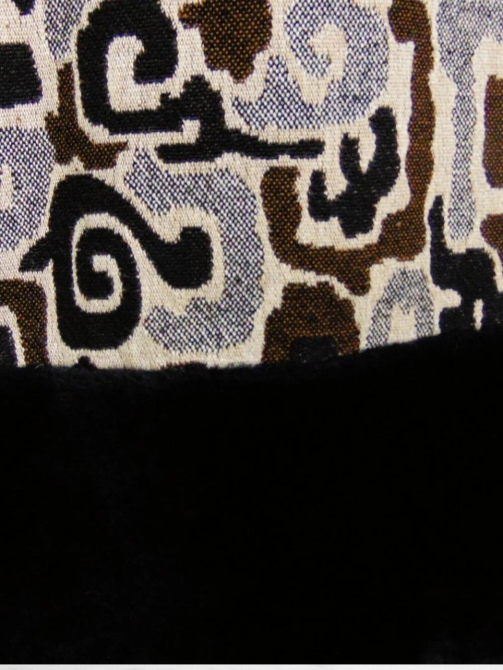 Vintage 1960s Mar-Del by Rice Jacquard Coat Faux Fur Trim A-Line Mod Statement M - Picture 9 of 13